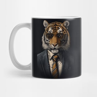 Tiger Wearing A Suit And Tie With Sunglasses Mug